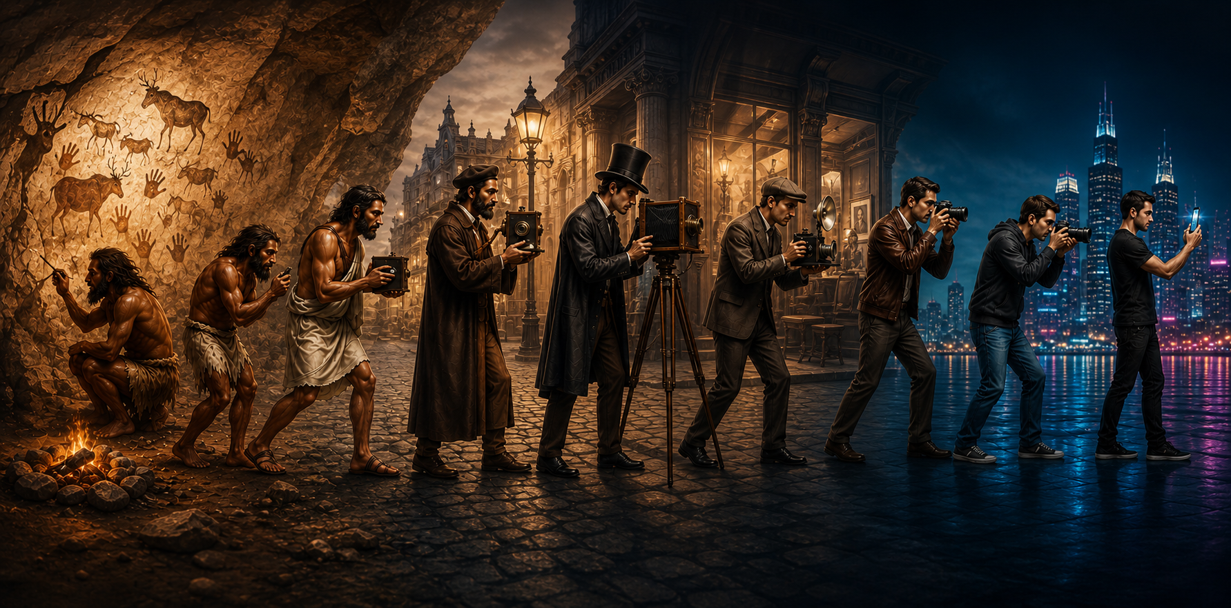 Evolution of photography from cave art to modern cameras